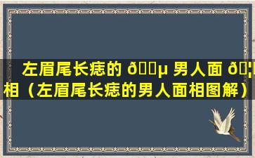 左眉尾长痣的 🌵 男人面 🦆 相（左眉尾长痣的男人面相图解）